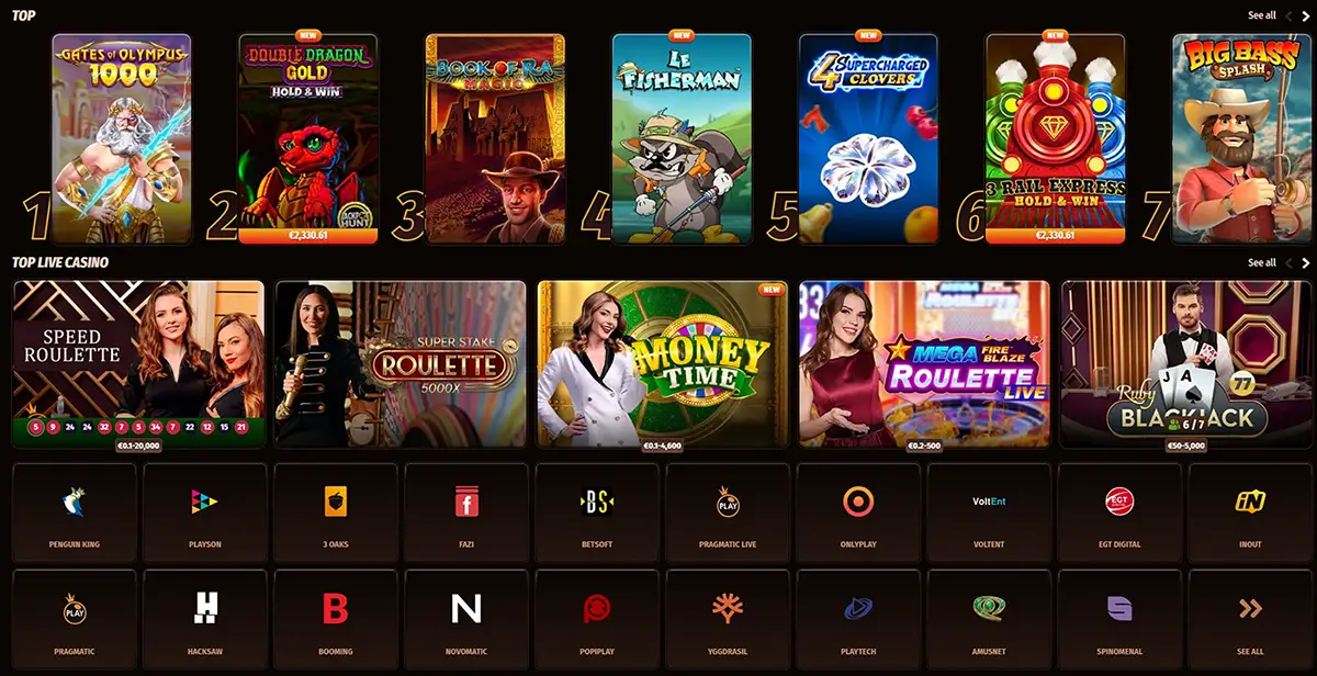 WestAce Casino Homepage